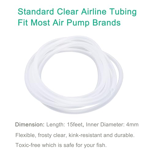 15 Feet Airline Tubing Standard Aquarium Air Pump Accessories with Air Stone Disc, Check Valves, Suction Cups and Connectors for Nano Air Pumps Small Buckets and Fish Tank - color: Translucency Hose, size: 2 Grey Air Stone Disc