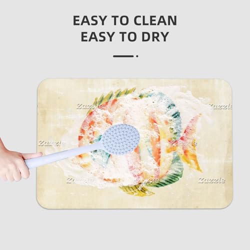 Colorful Aquarium Fish Bath Mat Diatomaceous Quick Drying Shower Mat Non-Slip Super Absorbent Mat 24''x16'' - color: Pattern-8
