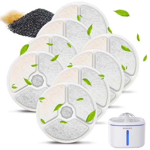 Cat Water Fountain Filter Replacement: 8Packs Cat Fountain Filter-Suitable for AIAUON 84oz/2.5L Pet Cat Fountain W01