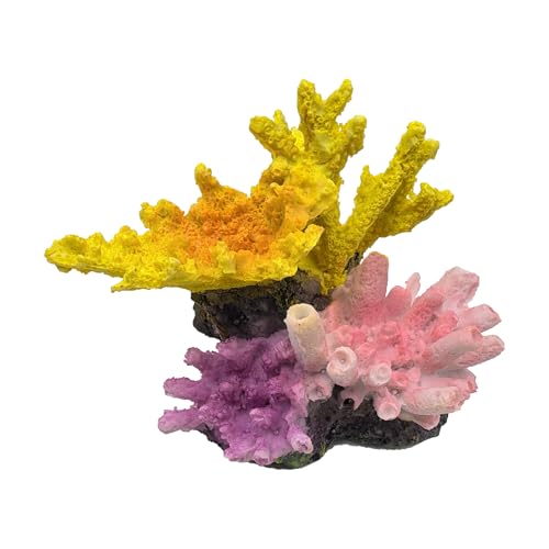 Aquarium Decor Fish Tank Decorations Resin Coral Ornament, Small Aquarium Accessories Hideout for Betta Shrimp Goldfish, Artificial Reef Fish Tank Accessories Decorations - color: Coral