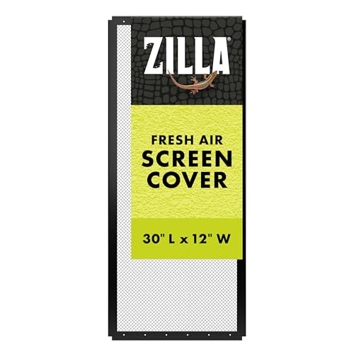 Zilla Fresh Air Screen Cover, Secure and Durable Metal Mesh Cover for Reptile Terrariums, 30 x 12 inches - size: 30" x 12"