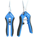 Fondwell 6.5" Pruning Shears Trimming Scissors: 2 Pack Straight & Curved Garden Snips with Micro Tip - Premium Plant Clippers for Precision Cutting - style: 6.5" Straight & Curved