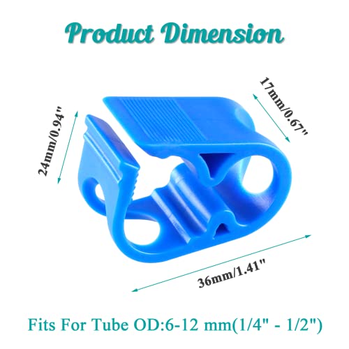 5 Pcs Plastic Tubing Clamps, 1/4" - 1/2" Tube O.D. Adjustable Tube Clamp Shut Off Hose Clamp, Laboratory Pinch Valve Flow Control Hose Clamp（Blue） - color: Blue, size: 1/4" - 1/2"