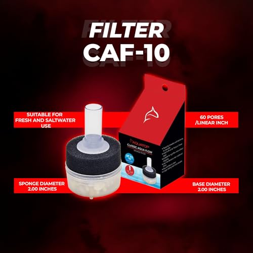 Aquatop Internal Sponge Filter for Aquariums – for Tanks Up to 10 Gallons, Easy to Clean and Maintain, Economical and Durable Filtration, CAF-10