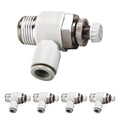 5Pcs Push to Connect Air Flow Control Valve, White 5/16in Tube OD x 3/8" Male Thread 90 Degree Elbow Speed Control Valve Pneumatic Connector Quick Fittings - size: Male Thread G3/8 x White (5pcs)