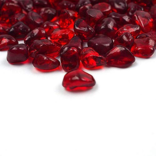 OMEM Big Red Glass Crystal Stone,Aquarium Stone,Fish Tank Gravel,Vase,Plate Planting,Aquarium Decor(A Pack of 300, Red) - color: Red, size: A Pack of 300