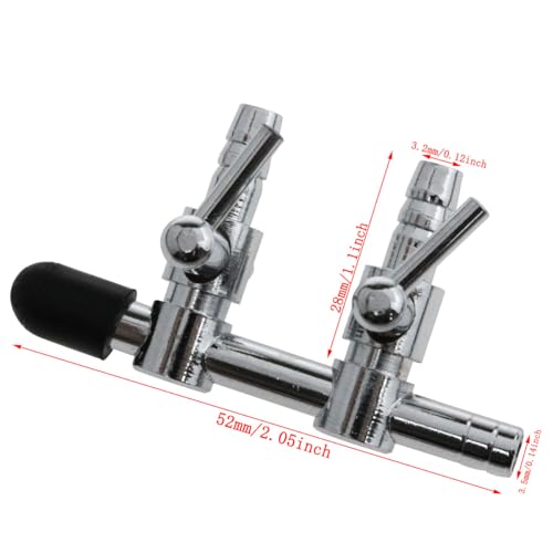 Haidong 2-Way Aquarium Metal Gang Manifold Stainless Steel Air Flow Splitter Pump Lever Valve Aquarium air Valve -2PCS