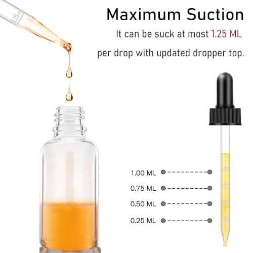 Bumobum Dropper Bottles 4oz, 2 Pack Clear Tinctures Bottle with Dropper for Essential Oils with Funnel, Labels & Pipette, Glass Dropper Bottles for Aromatherapy(Unbreakable Plastic Eye Dropper) - color: Clear