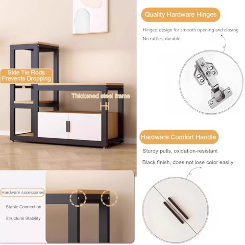 Multifunctional Fish Tank Stand, Stable Frame + Non-slip Mat, Open/closed Storage Area, Suitable for Living Rooms/offices/hotels, Easy to Install and Clean(Teak,150cm/59.1in) - color: Teak, size: 150cm/59.1in