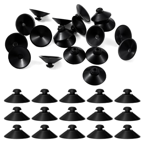 40PCS Fish Tank Suction Cups,Rubber Suction Cups for Aquarium,28mm Aquarium Suctions Cup, for Pump, Airline Tubing, Aeration Setup, Secure Attachment for Aquariums Accessories, Black