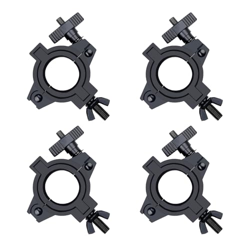 Stage Lighting Truss Clamp, Heavy Duty Mounting Hook for DJ Lights,Lighting O clamp Fit 3 Size Pipe Diameter: 25mm/1inch, 38mm/1.5inch, 50mm/2inch 4 Pack Black - color: Black-4pack