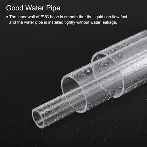 MECCANIXITY 2.6 Inch Clear PVC Rigid Pipe 66mm ID 75mm OD 14" High Impact for Water Pipe, Aquarium, Fish Tank, Greenhouse Garden, Clear - color: Clear, size: 66mm x 75mm