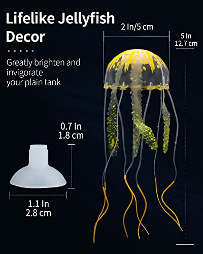 Uniclife 6 Pcs Glowing Jellyfish Ornament Decoration for Aquarium Fish Tank - color: Jellyfish