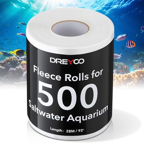 Dreyoo Replacement Fleece Roll Compatible with Reef 500, 92' Long x 4.45" High, High Efficiency Filtration for Reef Aquariums, Easy to Install and Use