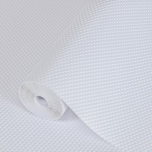 Hersvin Shelf Liners 10 in x 20 ft EVA Drawer Mats, Non-Adhesive Cupboard Pad, Kitchen Cabinet Lining Fridge Cushion (White Dot, 25.4cmx610cm) - color: White Dot, size: 10"W x 240"L