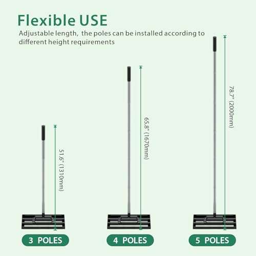 Lawn Leveling Rake 17" x 10" with 78" Adjustable Stainless Steel Handle - Heavy Duty Grass Leveling Tool, Leveling rake for Lawn Care, Yard Leveler