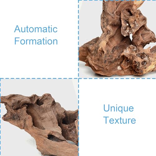 Aquarium Driftwood Natural Aquarium Decoration Tree Trunk with Rockery View Driftwood Landscaping Decoration Dead Wood Root Decor Hideouts (Random Shape) 5-10cm