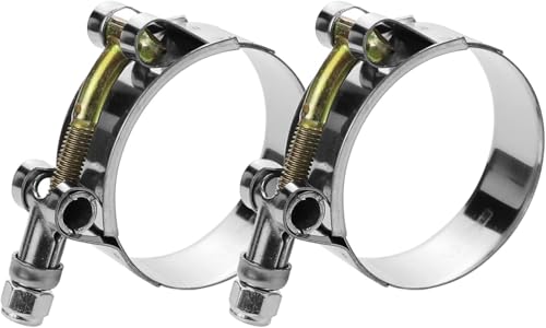 2 Pack 3.75" T-Bolt Hose Clamps, 304 Stainless Steel Turbo Intake Clamp, Working Range 3.98"-4.33"(101-110mm) for 3.75" I.D. Hose with 5mm Wall Thickness.(Measure hose O.D. before buying) - size: 3.75" hose clamp 101mm-110mm (3.97"-4.33)