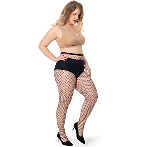 Fishnet Stockings for Women's High Waist Fishnet Tights Thigh High Stockings Pantyhose - size: 1X-3X