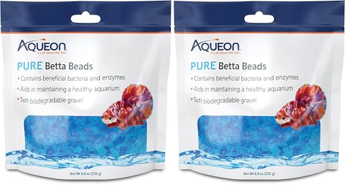 Aqueon Pure Betta Beads, Blue (Pack of 2) - color: Blue, size: One Pouch (Pack of 2)
