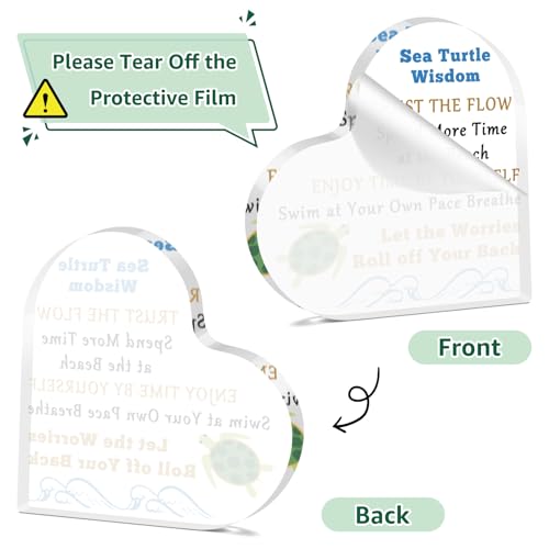 Gifts for Sea Turtle Lovers Women Men Inspirational Desk Sign Turtle Gifts for Turtle Lovers Motivational Acrylic Plaque for Coworker Friends Family Daughter Son Christmas Graduation Desk Decor Signs