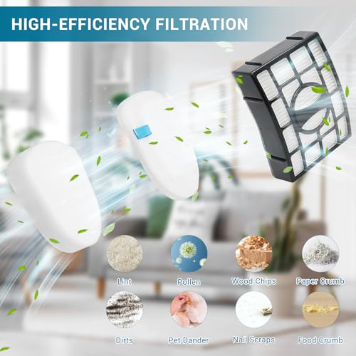 Filter Replacement for Shark ZU560 ZU561 ZU562 ZU572 UV650 UV725 ZU660 CU530 Rotator Navigator Zero-M Lift-Away Speed Upright Vacuum, 2 HEPA + 2 Foam + 2 Felt Filter Kit with Cleaning Brush - style: 4+2 Pack Filters