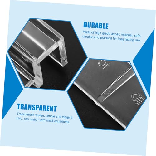 Totority 4pcs Sturdy Aquarium Lid Support Brackets Premium Acrylic Fish Tank Cover Holders Easy to Install and Operate for Aquarium and Design