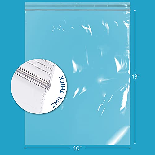 GPI - 10" x 13" Zip Bags, 1000 Count, Clear Plastic Reclosable Zipper Poly Baggies, with Resealable Zip Top Lock. for Freezer, Apparel, Clothing, Food, Home & Office Supplies. - size: 10" x 13"
