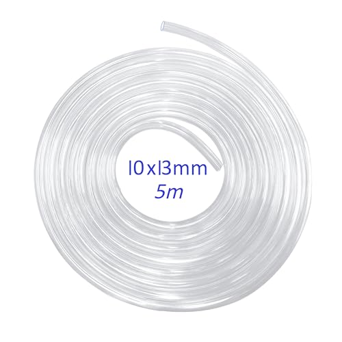 Clear Tubing Assortment, 10mm ID, 5 Meters Lengh In All, 1.5mm Thickness, Flexible Plastic Tube Hose Set For Home Repair Water Oil Transfer Aquarium, BPA Free and non-toxic - size: id:10mm (5m)