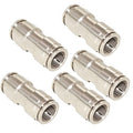 Pneumatic Push To Connect Fittings Heavy Duty Straight Quick Air Fittings 1/4 inch x 1/4 inch Tube OD Nickel Plated Brass Quick Connect Fittings PU-1/4 (5 Pack) - size: 1/4" OD(5Pcs), style: Straight