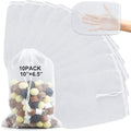 10 Pcs 6.5"x10" Large Aquarium Filter Media Bags, Compatible with Fluval 180 Micrometer Extra Fine Mesh Reusable Nylon Drawstring Bags for Fish Tank