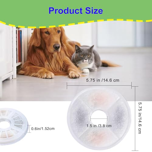 Cat Water Fountain Filter, Pet Fountain Filters Replacement for 3L Flower Cat Drinking Fountain,8 Pack Cat Fountain Filter Replacement - color: 8 Pack