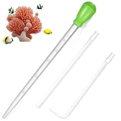 KABASI Waste Clean Tool Coral Fish Feeder, 50ml Manual Acrylic Pipette Suction Dropper with 2PCS Extension Pipes for Fish Tank Cleaning, Water Changer Waste Remover for Aquarium - color: Type B