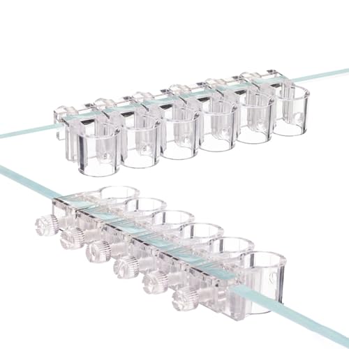 Plant Holder for Fish Tank – 6-Piece Clear Set | Hangable Aquarium Plant Cups with Clear Brackets for Fish Tan, Ideal Growth, Cultivation, and Home Aquarium Ecosystem Organization - size: Small