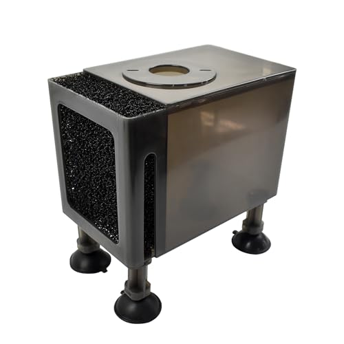 CONQUERALL Small Submersible Pump Filter Box 15×9×10,5 cm Protective Case with Suction Cups for Fish Tank and Sump Filter Supplies - color: Acrylic Protective Box, size: 5.91×3.54×4.13 inch