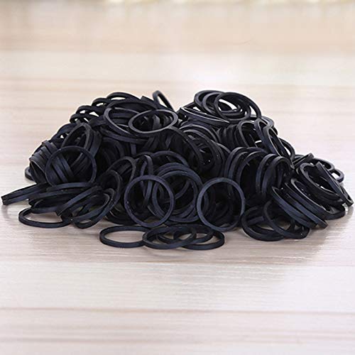 AMUU Rubber Bands1200pcs black small Rubber Band Mini Soft Elastic Bands for Braids Diameter 16mm rubber bands for Office Supplies School Home - color: Black-1200Pcs
