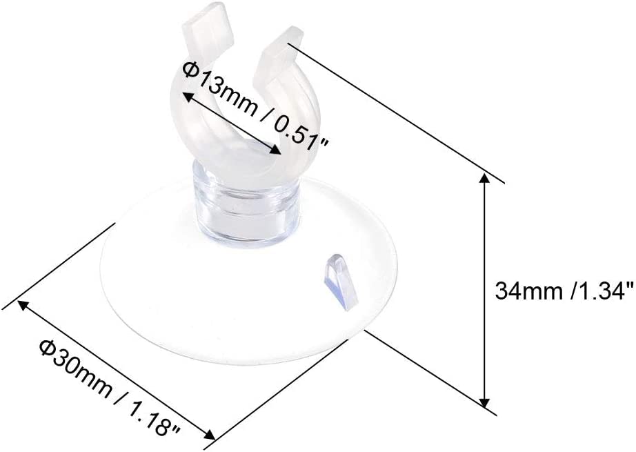 Aquarium Suction Cup Clips Airline Tube Holders Clamps for Fish Tank Clear 13mm 6Pcs