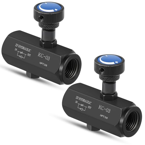 2 Pcs Hydraulic Flow Control Valve KC-03 3/8" NPT Threaded Throttle Check Valve 3000PSI Carbon Steel Hydraulic