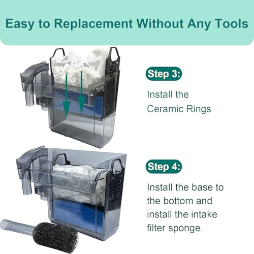 20-Pack Filter Media Kit Compatible with Fluval AquaClear AC50 Power Filter (20-50 Gallon), Includes 4 Foam Filters, 4 Carbon Sponge Filters, 4 Pack Ceramic Rings and 4 Intake Strainer Sponges - size: AC50 Series