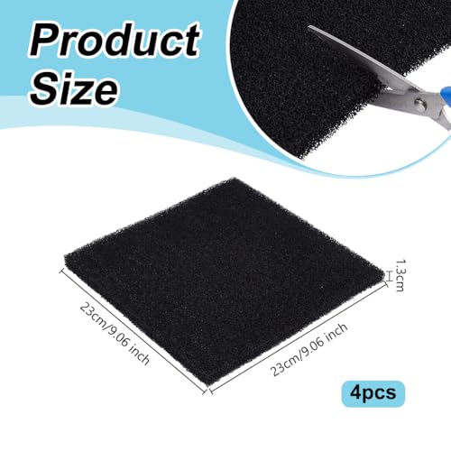 OLYCRAFT 4Pcs 25 PPI Aquarium Bio Sponge Filter Media Pad 9x9 Inch Filter Foam Sponge Pads Aquarium Dual Filtration Pad Cut-to-Size Foam for Aquarium Fish Tank Pond Filters Sumps Reef Canister