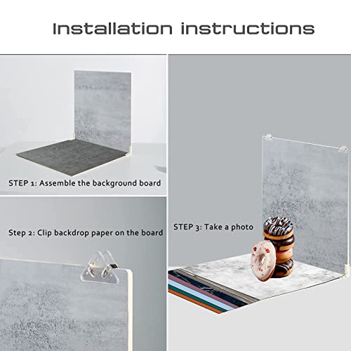 9PCS 18Patterns Big 24x24IN Product Photography Background Boards, Waterproof Reusable Photo Backdrop Props for Food Jewelry Cosmetics (Orange Red Blue) - color: Orange Red Blue