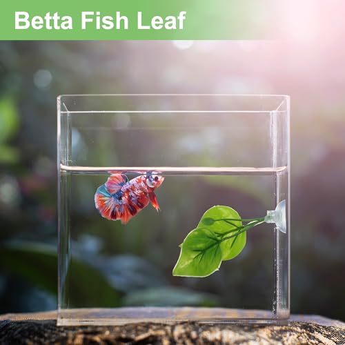 Betta Fish Leaf, Natural Habitat Simulation for Betta Spawnings Grounds, Betta Spawnings Leaves, Resting Bed, Large Small Leaves, Yellow Green