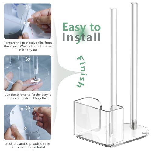 Mason Jar Lid Storage Organizer, Space-Saving Holder for Mason/Canning Lids, Easy Access Rack for 12 Wide & 12 Regular Mouth Lids and Rings Inside Cabinet, Countertop (Acrylic)
