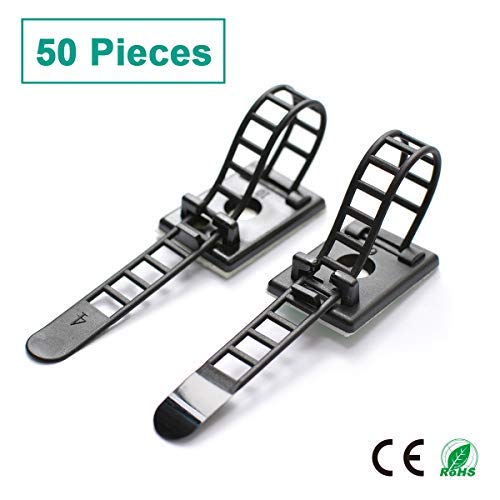 50 Pieces Cable Management Desk Wire Organizer Cable Ties Zip Ties Adhesive Cord Clips Cord Keeper Desk Wire Management - size: 50 Pieces