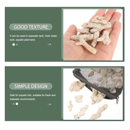 Crushed Coral Filter for Freshwater Aquarium pH Buffer Media, 1.1lb Natural Coral Gravel with Reusable Mesh Bag for Fish Tank Cichlid Substrate, Calcium Mineral for Snails