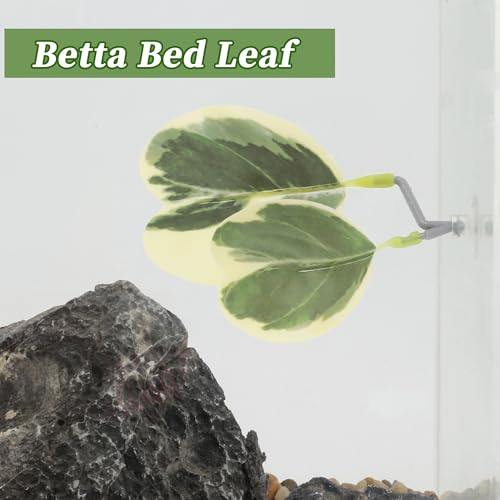 Betta Fish Bed, Betta Leaf Bed, Plastic Betta Heart-Shaped Hammock, Betta Hammock Pad with Suction Cup, Betta Fish Resting Place Betta Fish Supplies Aquarium Decor, Yellow Green - color: Yellow, Green