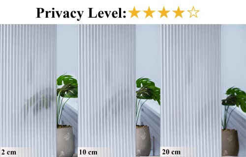 Window Privacy Film Stripe Pattern Non Adhesive Static Cling Frosted Window Film 3D Window Decals Sun Blocker Heat Control Vinyl Stickers for Bedroom Home Office Living Room (White, 11.8 x 78.7 Inch) - color: Narrow Stripe, size: 11.8'' x 78.7''