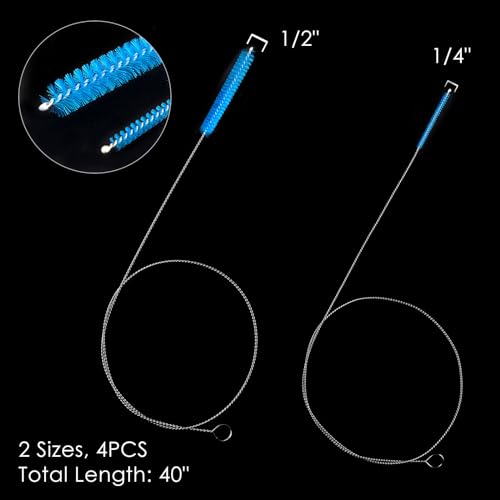 30 Inches Flexible Tube Brush, Extra Long Straw Brush, Pipe Cleaner Brush for Cleaning Straw, Feeding Tube, Siphon Hose, Drain Clog, 4PCS (Blue)