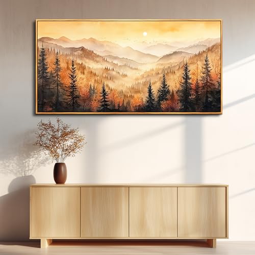 FUHAIHUA Wood Framed Canvas Wall Art For Living Room Large Wall Decor For Office Bedroom Decorations Forest Landscape Pictures Farmhouse Painting Artwork Room Wall Mural Aesthetic Home Decor 30x60 In - color: Forest Landscape Wood Framed, size: 60"L x 30"