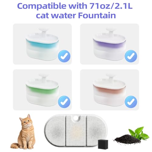 16 Sets Replacement Filters & Pre-Filter Sponges for Cat Water Fountain，Compatible with Capsule Pet Fountain–8-Month Supply